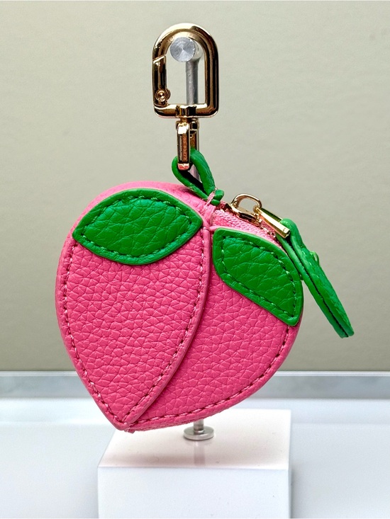 Handbags - Pink Peach Fruit Micro Mini Bag Charm Coin Purse Keychain